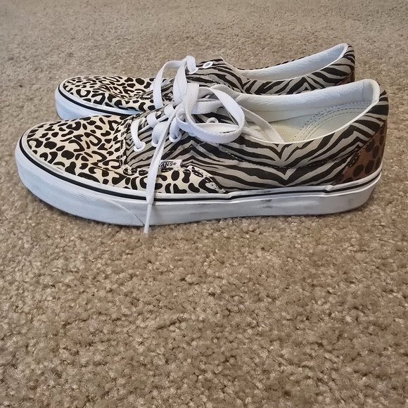 Vans Shoes - Vans Animal Print Sneakers - Black, White, Brown